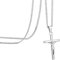 Cross Necklace for Men - The Passion of Jesus Silver Chain Stainless Steel Necklace - Mens Gifts for Him Boyfriend Father - 24'' Cuban