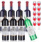 Toyvian 18Pcs Miniature Wine Glasses, Dollhouse Wine Bottles Doll House Mini Cups, 1:12 Red Bottles Drink Model Kitchen Accessories for Dollhouse Decors