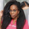 Perücke Damen Echthaar Perücke Kinky-Straight Human Hair Wig 13x4 Lace Frontal 100% Brasilianische Human Hair Lace Front Wig Glueless Wig Human Hair Schwarze Yaki Wig Natürliche Haarlinie 18 Zoll