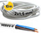 Kalitec H05VV-F - Tubo Flessibile 10 Metri, 2 x 1,5 mm², Cavo di Alimentazione Senza Conduttore di Protezione, PVC per Interni, Elettrico Bianco, Flessibile per Lampada