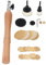 Kit Levigatrice Manuale per Ciotola, con Testa a Doppio Cuscinetto, Manico in Legno Duro, Platorelli con Gancio e Anello 1 e 2, 50 Dischi Abrasivi