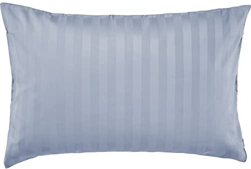 Pure Label Mako Satin Damast Streifen Kissenbezug 40x60 cm aus 100% Baumwolle in grau| Traumhaft weiches Deko Kissen passend zu unseren Bettwäsche Sets