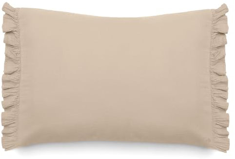 Linnea Kissenbezug aus Baumwollmusselin, 40 x 60 cm + 5 cm, Elza, beige