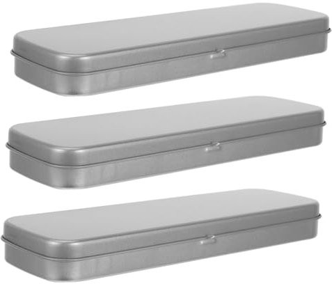 STOBOK Set Di 3 Scatole Portagioielli Scatola Portaoggetti in Metallo Portapenne Scatola Portaoggetti Decorativa in Per Ufficio Scuola E Casa