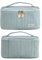 Rapidbok Reise Kosmetiktasche, Schminktasche Damen, Kulturbeutel Blau, Kulturtasche PU Leder mit Bürstenfach, wasserdichte Make Up Tasche mit Griff für Damen und Mädchen (Blau)
