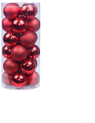 Honseadek 24 bruchsichere Weihnachtskugeln, 3 cm, Weihnachtskugeln, Dekoration, ästhetische, bruchsichere Weihnachtskugeln für das ganze Jahr (rot)