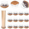 M METERXITY 16-Pack Chair Leg Floor Protectors, 1-1.25 Silicone Cups Square Felt Furniture Pads for Chairs/Tables in Hardwood Floors/Tile Floors, Chair Leg Covers [Transparent Brown]