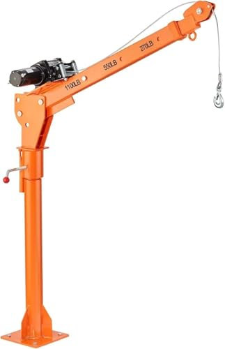grua motor Grúa para camioneta, capacidad de 500 kg, giro de 360°, grúa pluma para camión con tres capacidades de pluma de 100 kg, 250 kg y 500 kg Cabrestante Eléctrico