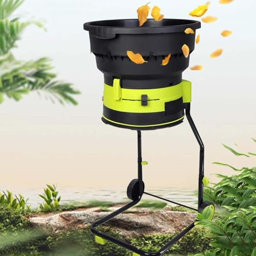 Laubzerkleinerer für den Garten,Komposthäcksler,elektrischer Häcksler,Laubbesen,Häcksler,2500W,8000 U/min,Häcksler und Zerkleinerer mit Transportrad,50mpowercord
