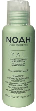 NOAH Yal Rehydrating & Restorative Shampoo – Deep Hydration with Hyaluronic Acid & Organic Clary Sage, Strengthens, Protects & Revitalizes Dry, Brittle Hair | Sulphate-Free, Anti-Aging Formula - 75ml