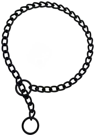 Hicost Schweres Hundehalsband, Metall, verstellbar, wetterfest, Stahllegierung, Halskette für kleine, mittelgroße und große Hunde (2XL, Schwarz)