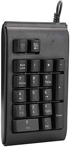 Yunseity Tastatur MIT Hintergrundbeleuchtung, USB-Verkabelter Zifergblock, Mechanische Tastatur MIT 19 Schmecken und Dreiifarbiger Jumme, Schwarz (Black)