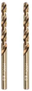 Duraherra Cobalt Drill Bits Set 8mm 2-Pieces, M35 HSS Metric Jobber Drill Bit Set with Plastic Case for Stainless Steel, Metal, Aluminium, Tile, Wood, Plastic and Iron