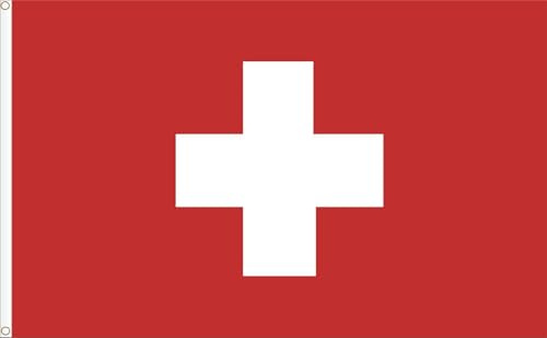 BANDERA DE SUIZA. CALIDAD RASO PREMIUM. TAMAÑO GRANDE 150X90 CM.