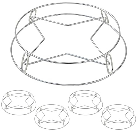 ZSUIQIN 5 Piezas Estantes de Enfriamiento, para la Cocina y la Repostería | Diseño de Dos Niveles, Plateado, Base de Cuatro Patas, Como Rejilla De Enfriamiento, Escurridor & Vaporera