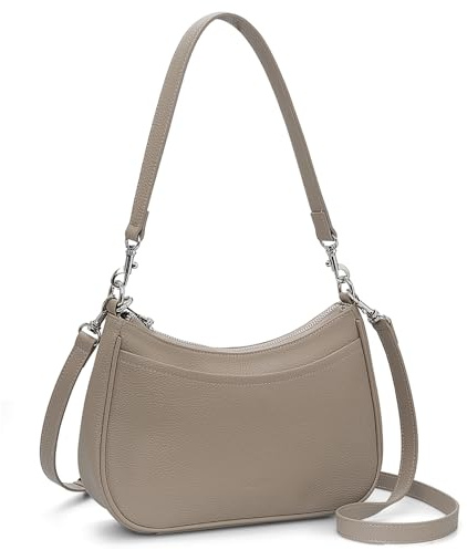 befen Echtleder Handtasche Damen Kleine Schultertasche Elegant Hobo Bag | RFID-Blockierung Umhängetasche Leder Crossbody Bag mit 2 Schultergurten - Mode Einfache Klassische