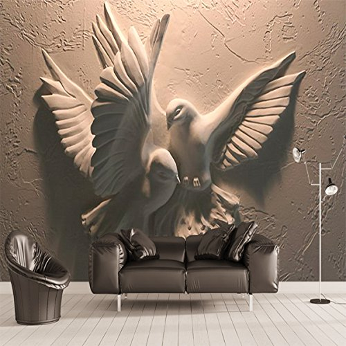VLIES FOTOTAPETEN - WANDTAPETEN WANDBILDER 3D-ENTLASTUNG FLIEGENDE TAUBE KN-1839 (S 200cm(B) x 140cm(H) 4-Bahne)