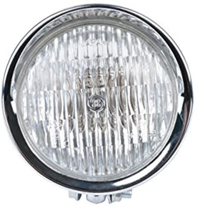 TUINCYN 6,5 Zoll Universal Motorrad Scheinwerferlampe Lampe Retro Klare Linse Einzigen Scheinwerfer Glühlampe Lampe für Cafe Racers Harley Trikes Choppers Silber