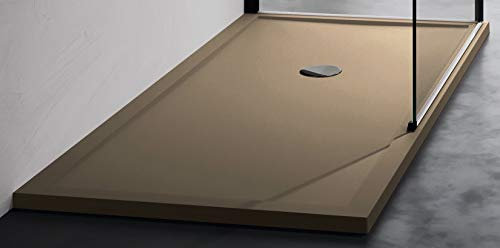 Novellini Olympic Plus Piatto Doccia Misura 120x90 Altezza 4,5 cm Colore Terra Installazione Appoggio Pavimento Superficie Liscia Materiale Metacrilato Compreso Piletta Scarico e Copri Piletta