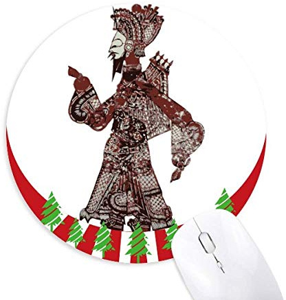 Traditionelles Shadow Play Man Walk Round Rubber Maus Pad Weihnachtsdekoration