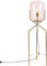 Qazqa - Art Deco Art Deco Stehlampe Messing mit rosa Glas - Bliss I Wohnzimmer I Schlafzimmer - Länglich - LED geeignet E27