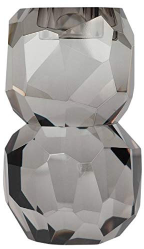 Specktrum - Kerzenleuchter - Teelichtleuchter - Kristallglas - Storm T-Light - Stacked Glas - Grau