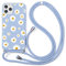 ZhuoFan Handykette Hülle für Samsung Galaxy S8, Smartphone Necklace Schutzhülle Hülle mit Band, Bumper Silikon Clear Back Cover, Abnehmbar Schlüsselband Handyhülle, Chrysantheme