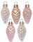 Inge Glas Magic Mini Weihnachtskugeln Zapfen 4,5cm 12 Stück Glas in Karton-Box (Pearly Rose | rosa beige)