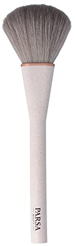 PARSA Beauty Make up Pinsel aus Weizenstroh, Beige | Veganer Schminkpinsel zum ebenmäßigen Auftragen von Make-up, Foundation Pinsel mit extra weichem Pinselkopf aus Synthetikhaar