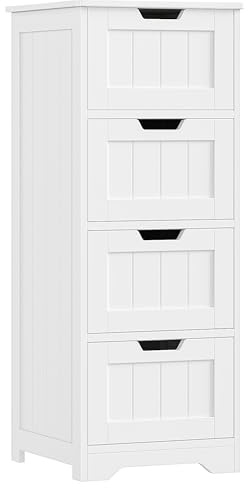 FOTOSOK Bathroom Storage Cabinet with 4 Drawers, Small Bathroom Cabinet