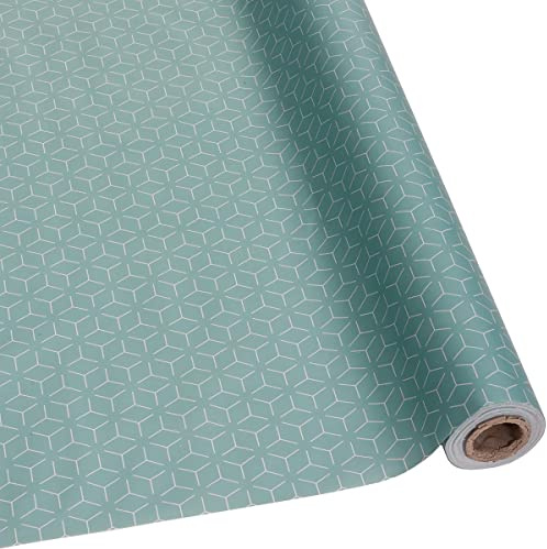 DéVa Wachstuchtischdecke Striche Petrol in 1,4m Br. Tischdecke PVC Wachstuch (Meterware)