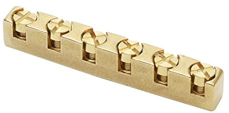 Unxuey 43mm Guitar Adjustable Brass Nut Replacement Compatible with Gibson Les Paul LP SG Style Guitar Part, Golden