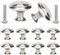 profiwoab 10 Pcs Fashion Drawer Knobs Wardrobe Cupboard Door Handles 27mm Modern and Simple Round Furniture Kitchen Knobs with 10 Screws Silver