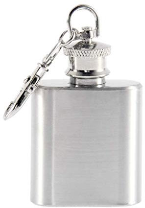 Mini flasque portable en acier inoxydable de 28,3 g avec porte-clés et pot à vin, taille M, autres pierres précieuses