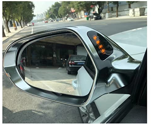 Spiegelkappen Für Audi A6 C7 S6 RS6 2013+ Autospiegelabdeckung Matt Chrom Silber Rückspiegelabdeckung Schutzkappe Auto Styling Seitenspiegelkappe (Farbe : with Side Assist)