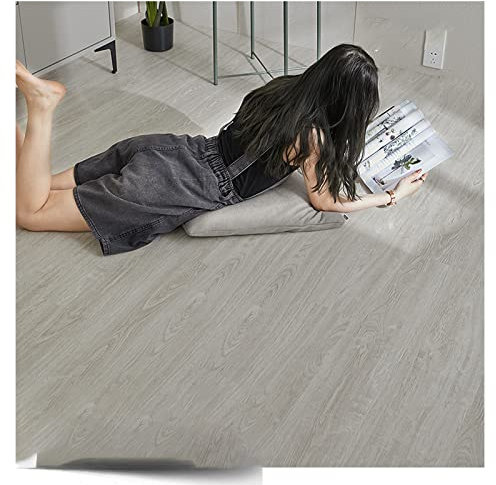 HARICSET PVC Bodenbelag Vinylboden Selbstklebend rutschfeste Selbstklebende Vinyl-Dielen White Oak Dekor-Dielen für Fußbodenheizung(Size:10sqm,Color:723)