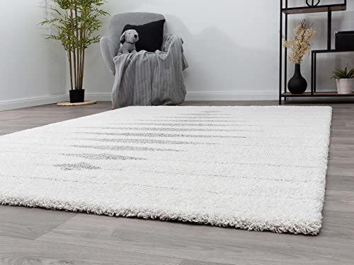 Steffensmeier Wohnzimmer Teppich Contemporary Comfort | Qualitätsteppich aus Europa, in Raute Creme, Größe: 133x195 cm