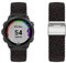 KUWAI Band für Garmin Forerunner 245/55 Armband Nylon Geflochtenes Loop Band für Garmin Forerunner 245/55 Armband für Herren Damen Rostfreier Stahl Armbänder mit Garmin Forerunner 245/55 (B)