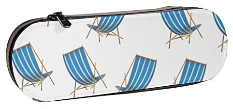 Federmäppchen, bunt, Cartoon-Stil, Strandkorb, Leder, Federmäppchen, große Kapazität, Federmäppchen, Kosmetiktasche