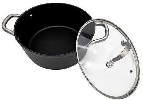 Steuber Premium Kochtopf RECYCLED Ø24cm m. Deckel umweltschonend aus 98% recyceltem Aluminium, Antihaft-beschichtet, alle Herdarten, Backofen-geeignet