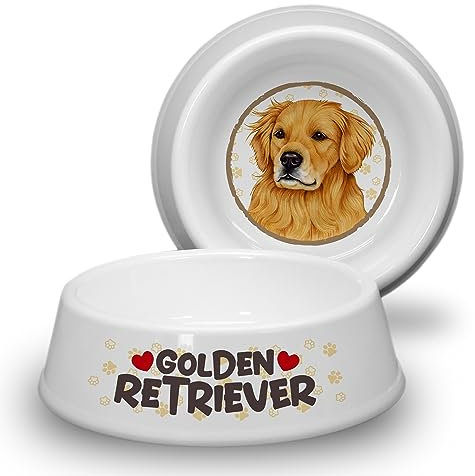 GOLDEN Retriever - ABS Hundenapf Ø 21cm. Rutschfester Futternapf, Trinknapf, Fressnapf, Wasserschale, Haustierschüssel. Praktisch, Robust, Langlebig.