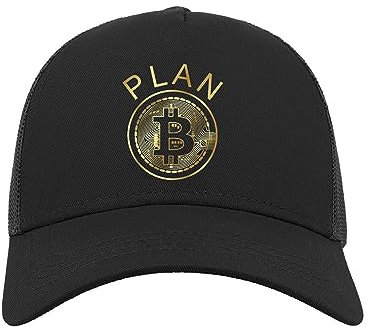 Lauthings Plan B Bitcoin Cryptocurrency Dip Trader Unisex Baseball Verstellbar Snapback Mesh Trucker Cap Sport, Schwarz , One size