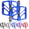 BUCKLOS Mountainbike-Pedale, flach, 3 Kugellager, CNC-Mountainbike-Pedale für Erwachsene, Fahrradplattform, Aluminiumlegierung, rutschfestes Pedal für Gravel-Bike/BMX, 9/16 Zoll (blau)