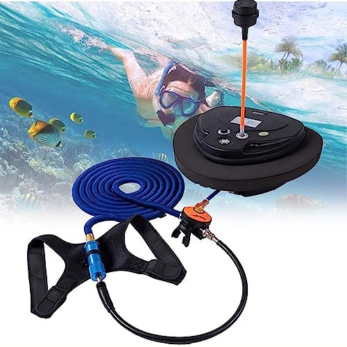 Tauchbeatmungssystem, wiederaufladbarer Tauchtank, wasserdichter Luftkompressor, mit 39-Fuß-Schlauch und Tauchatemregler für Freizeittauchfischen, 40000 mAh/2,7 Std
