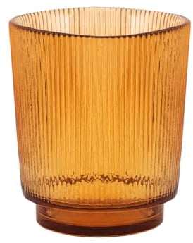 H&H Groove Set 6 Bicchieri, Vetro, Ambra, 45cl