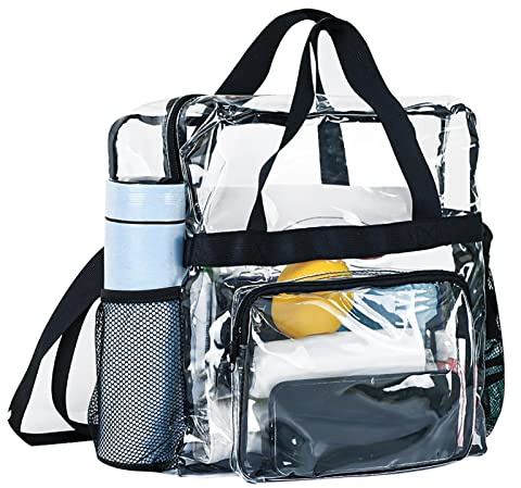 Durchsichtige Tasche Damen Umhängetasche, PVC Transparente Taschen Kosmetik, Clear Bib Bag Mit Reißverschluss, Transparent Tragetasche Strandtasche, Kulturbeutel Zum Aufhängen Für Reise, Arbeit, Sport