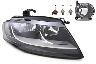 Johns, Scheinwerfer Halogen Front Haupt passend für Audi A4 8K 11/07-01/12 H7 H7 Rechts + Nebelscheinwerfer + Leuchtmittel