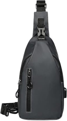 WisePoint Sling Tasche für Männer, Oxford Cross Body Tasche Cross Body Fanny Pack mit verstellbarem Schultergurt, Brusttasche Sling Geldbörse für Arbeit, Reisen, Party, Klettern (grau)