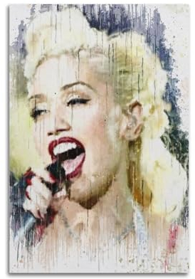 Zweig Modedesigner Gwen Stefani Poster, dekoratives Gemälde, Leinwand, Wandposter und Kunstdruck, moderne Familienschlafzimmer-Dekoration, Poster, 30 x 45 cm
