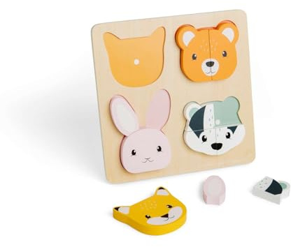 Bigjigs Toys Woodland Counting Puzzle - 10 Piece Wooden Animals Jigsaw, Children's Educational Puzzles, Eco-Friendly Montessori Toy, Toddler Gifts For 1+ Years